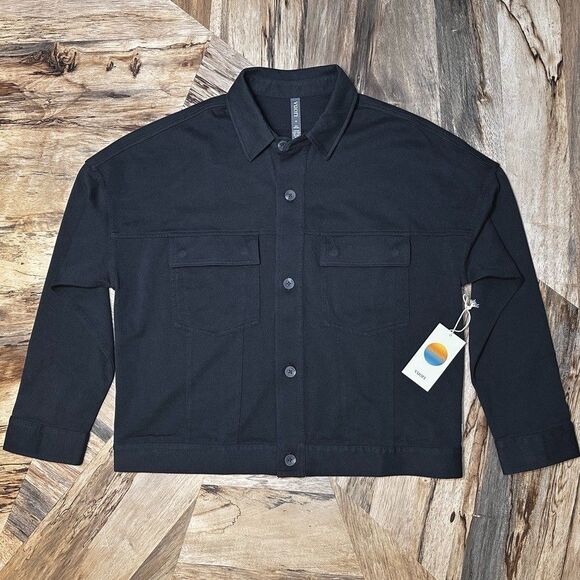 Vuori Mackenzie Jacket Medium Washed Black Cotton Shacket Chore Coat Inspo NWT - Picture 3 of 16